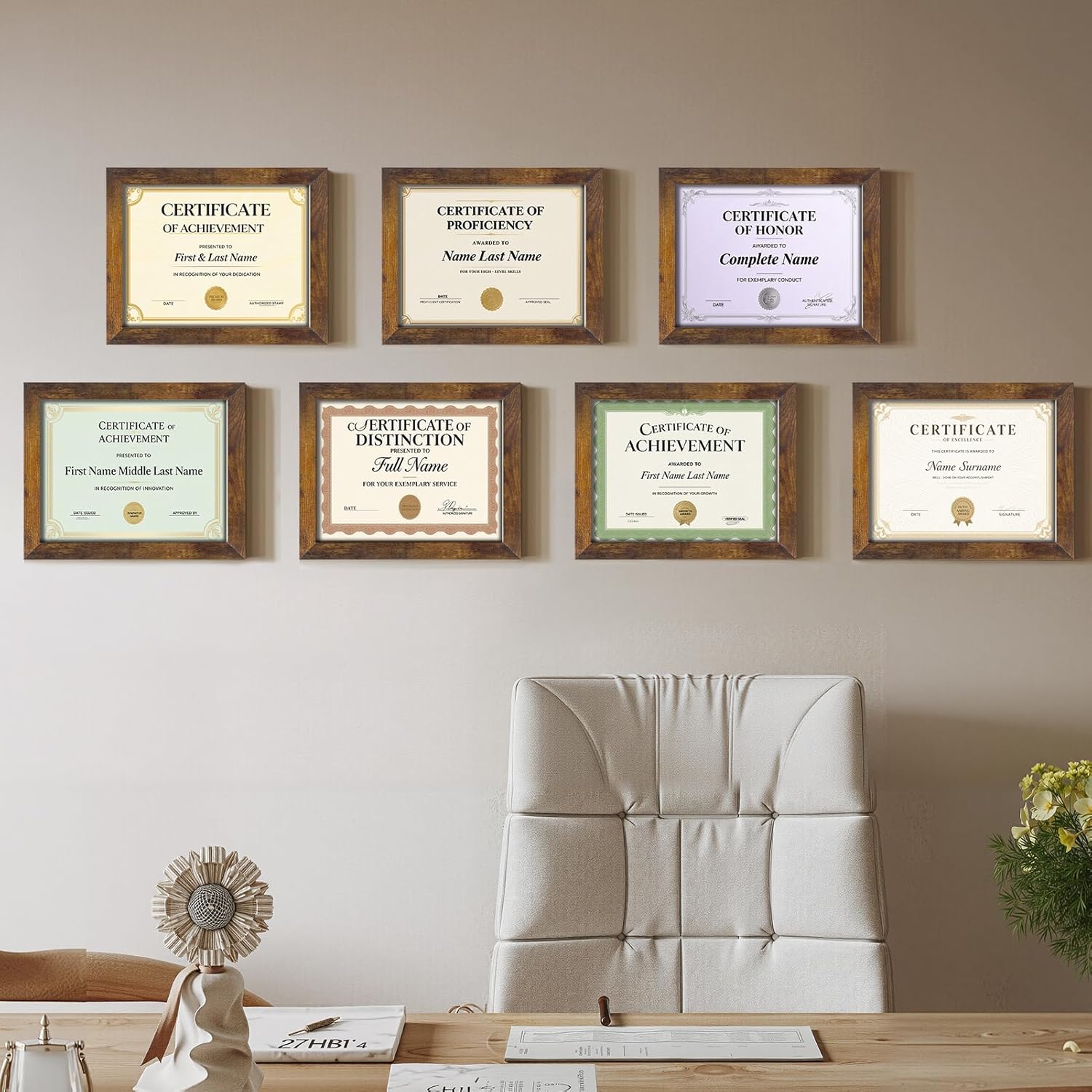 Certifications wall at Dr. Ranade's Dental Clinic